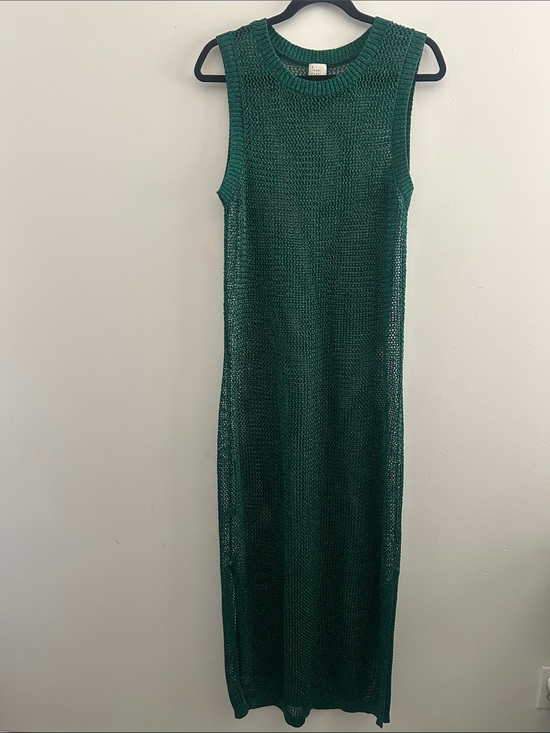 a new day Other - a new day, Woman’s Size XL Metallic Emerald Green Sleeveless Swim Cover Up Dress